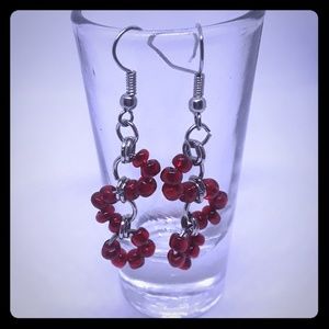Red beaded earrings